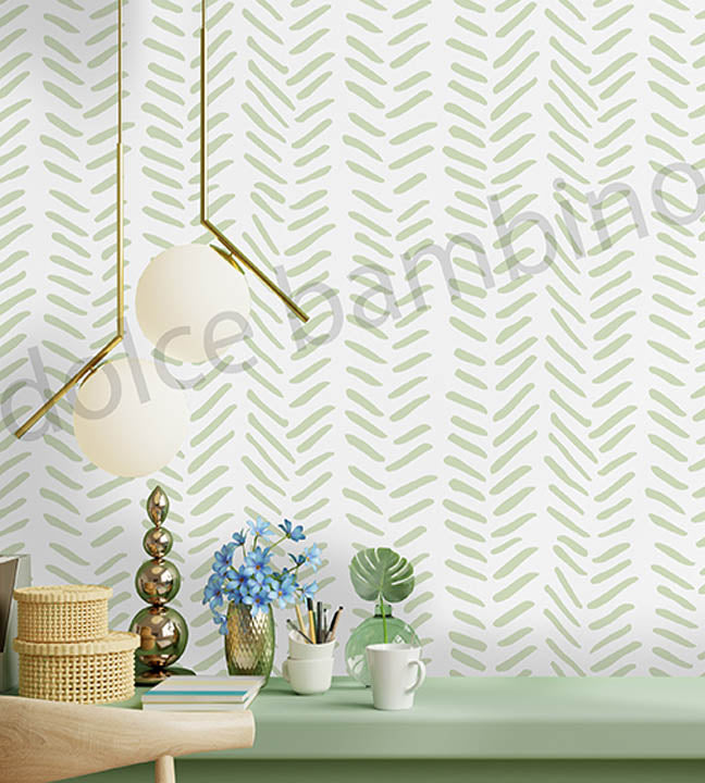 Herringbone Pattern - Sage Green