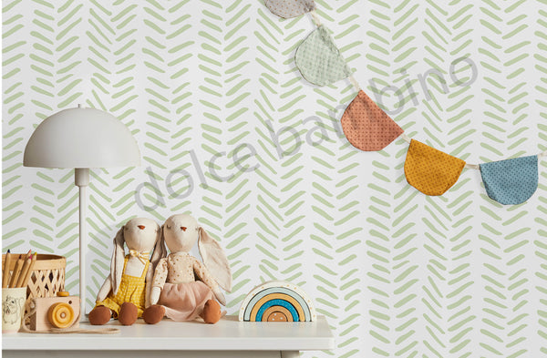 Herringbone Pattern - Sage Green