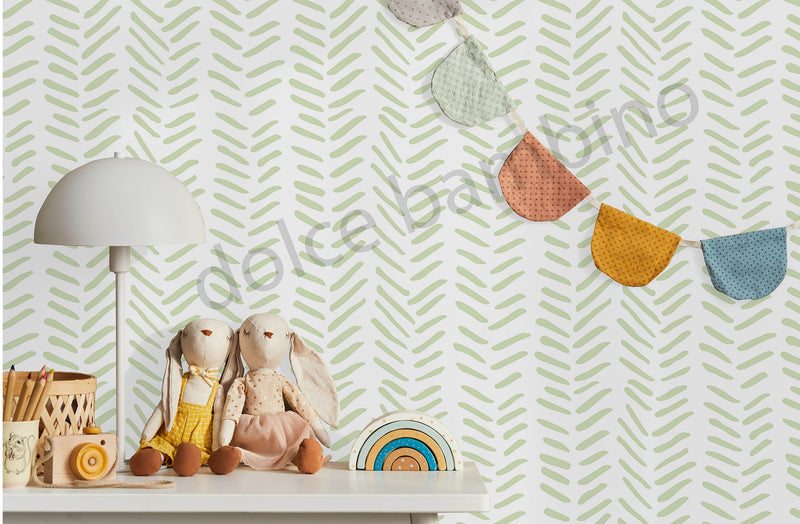 Herringbone Pattern - Sea Green