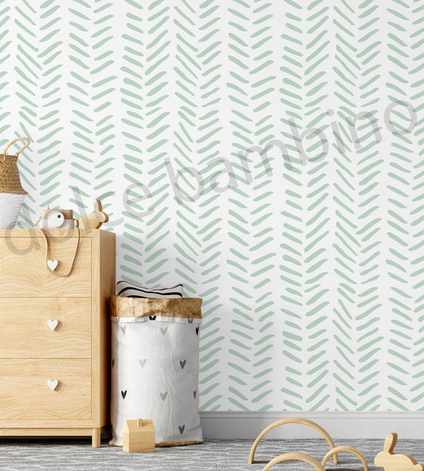 Herringbone Pattern - Sea Green