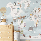 Nordic Fun World Map - Blue
