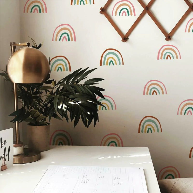 RETRO RAINBOW WALL DECALS PEEL & STICK