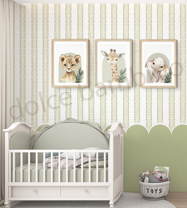 Stripes of Arden with Large Scallops I