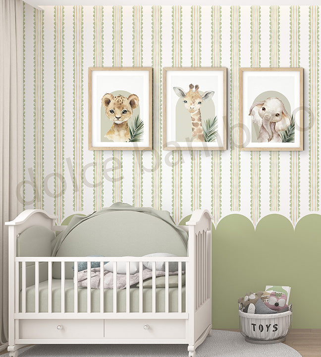 Stripes of Arden with Large Scallops I