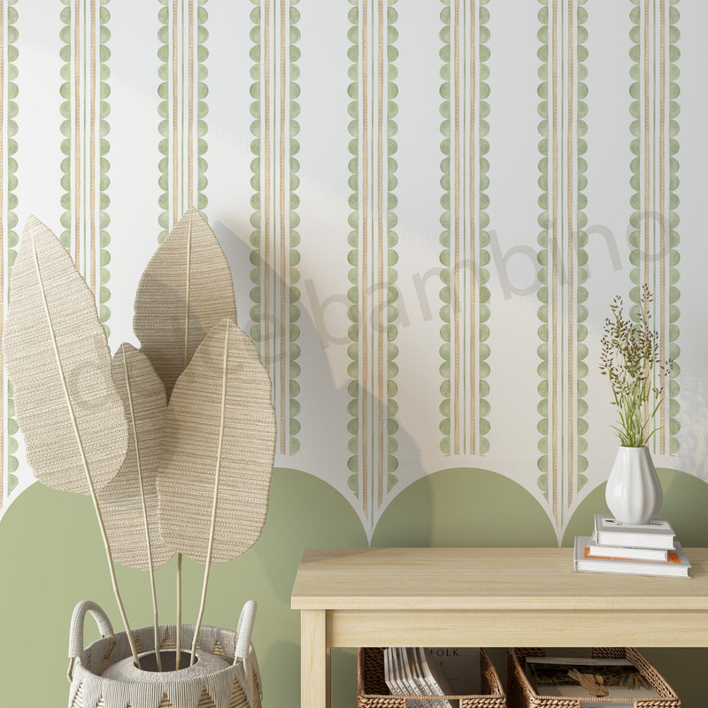 Stripes of Arden with Large Scallops I