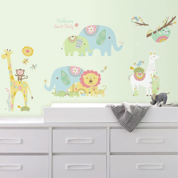 TRIBAL BABY ANIMAL WALL DECALS