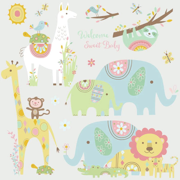 TRIBAL BABY ANIMAL WALL DECALS