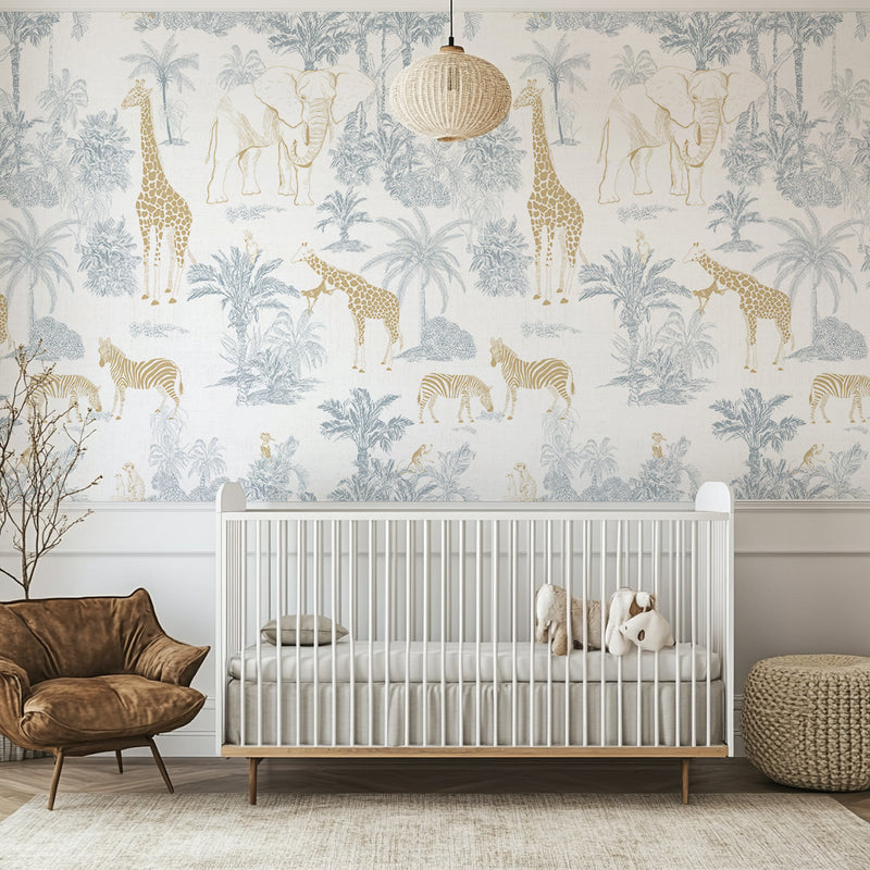 Vintage Safari Escape - Gold Blue