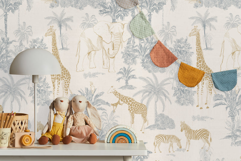 Vintage Safari Escape - Gold Blue