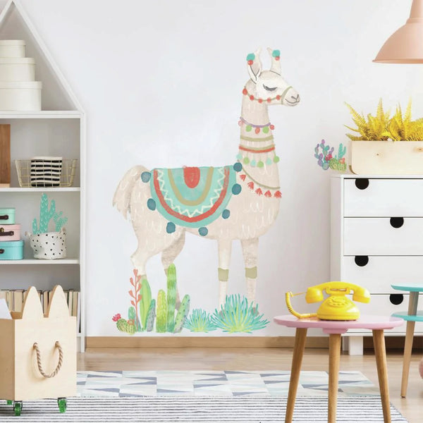 WATERCOLOR LLAMA WALL DECAL