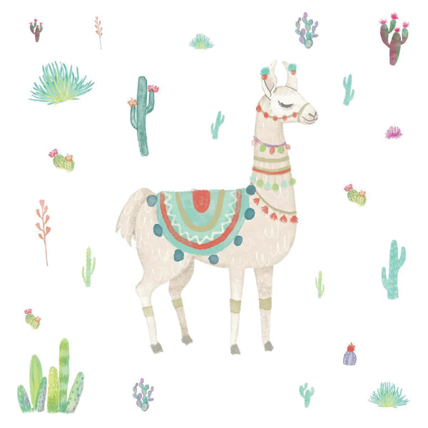 WATERCOLOR LLAMA WALL DECAL