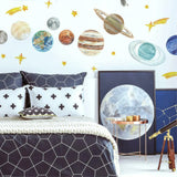 WATERCOLOR PLANETS GIANT WALL DECAL