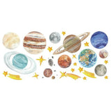 WATERCOLOR PLANETS GIANT WALL DECAL