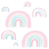 WATERCOLOR PASTEL RAINBOW KIDS WALL DECAL