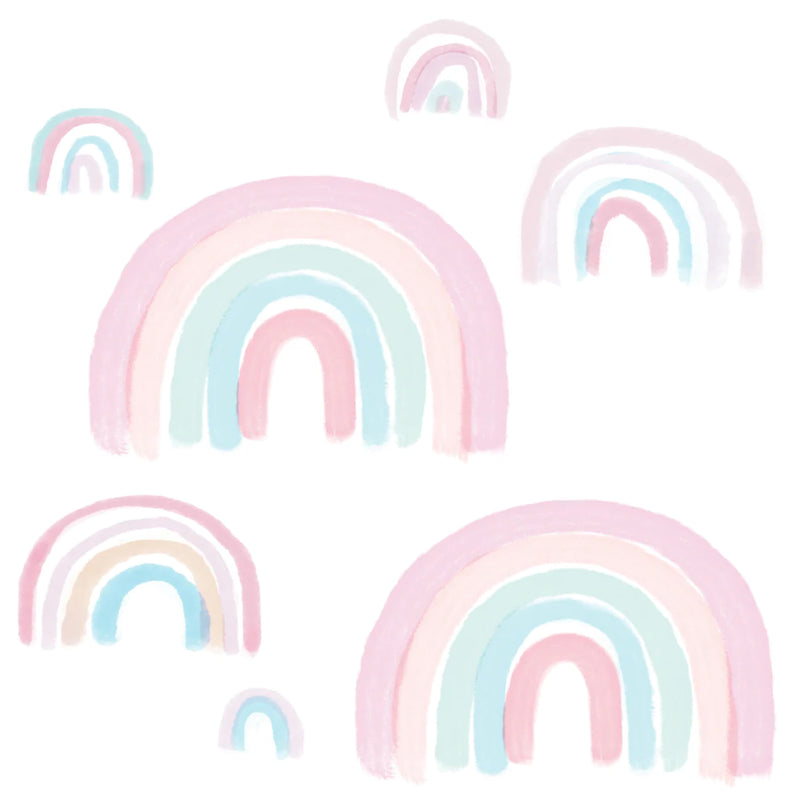 WATERCOLOR PASTEL RAINBOW KIDS WALL DECAL