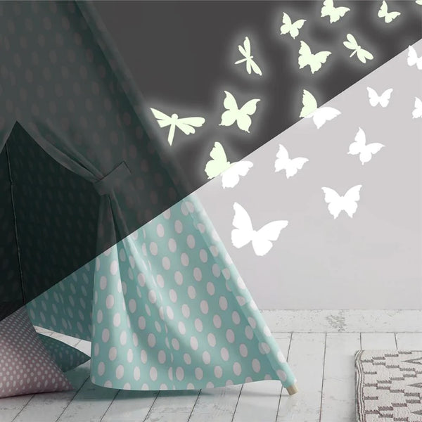 'BUTTERFLIES & DRAGONFLIES GLOW IN THE DARK' WALL DECALS