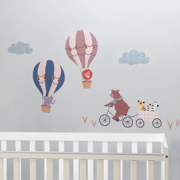 'UP UP AND AWAY HOT AIR BALLOON ANIMALS' WALL DECALS