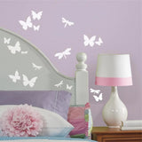 'BUTTERFLIES & DRAGONFLIES GLOW IN THE DARK' WALL DECALS